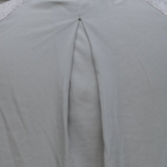 Banana Republic Heather Grey V-Neck Sweater w Lightweight Woven Poly Back Sz SP - Picture 6 of 8